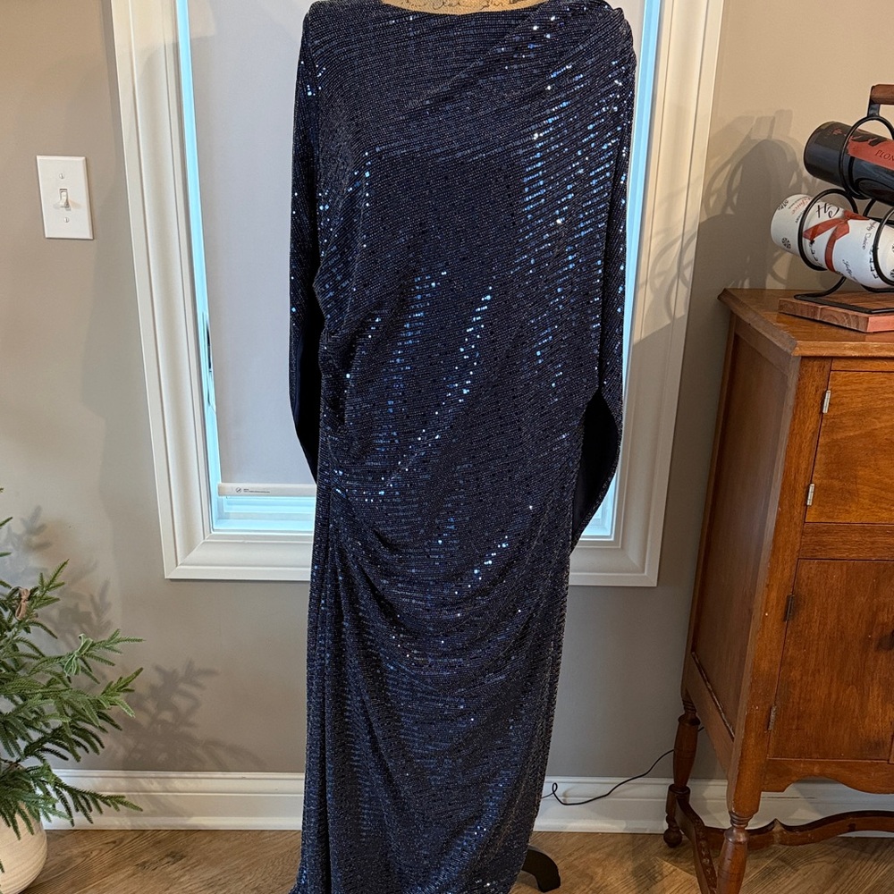 R&M Richards Navy Glitter Dress
